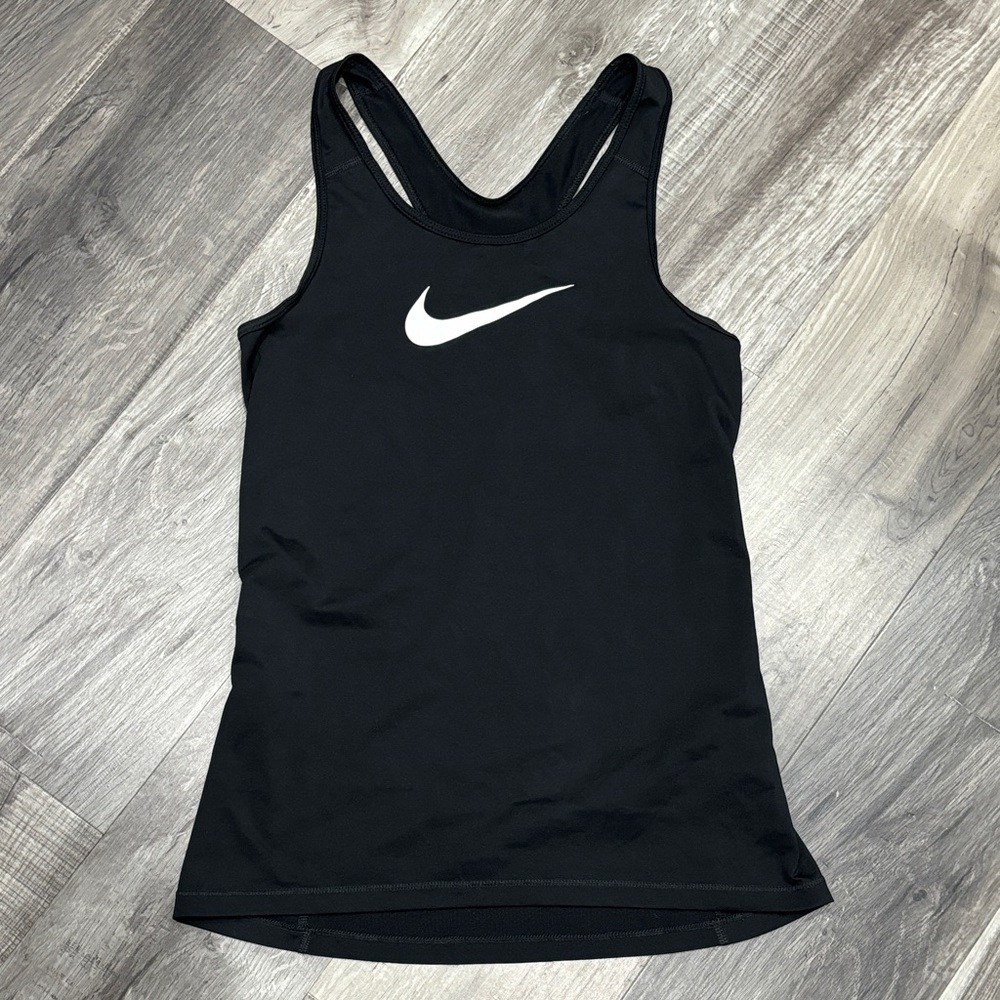 Nike Women's Black and White Tank Top